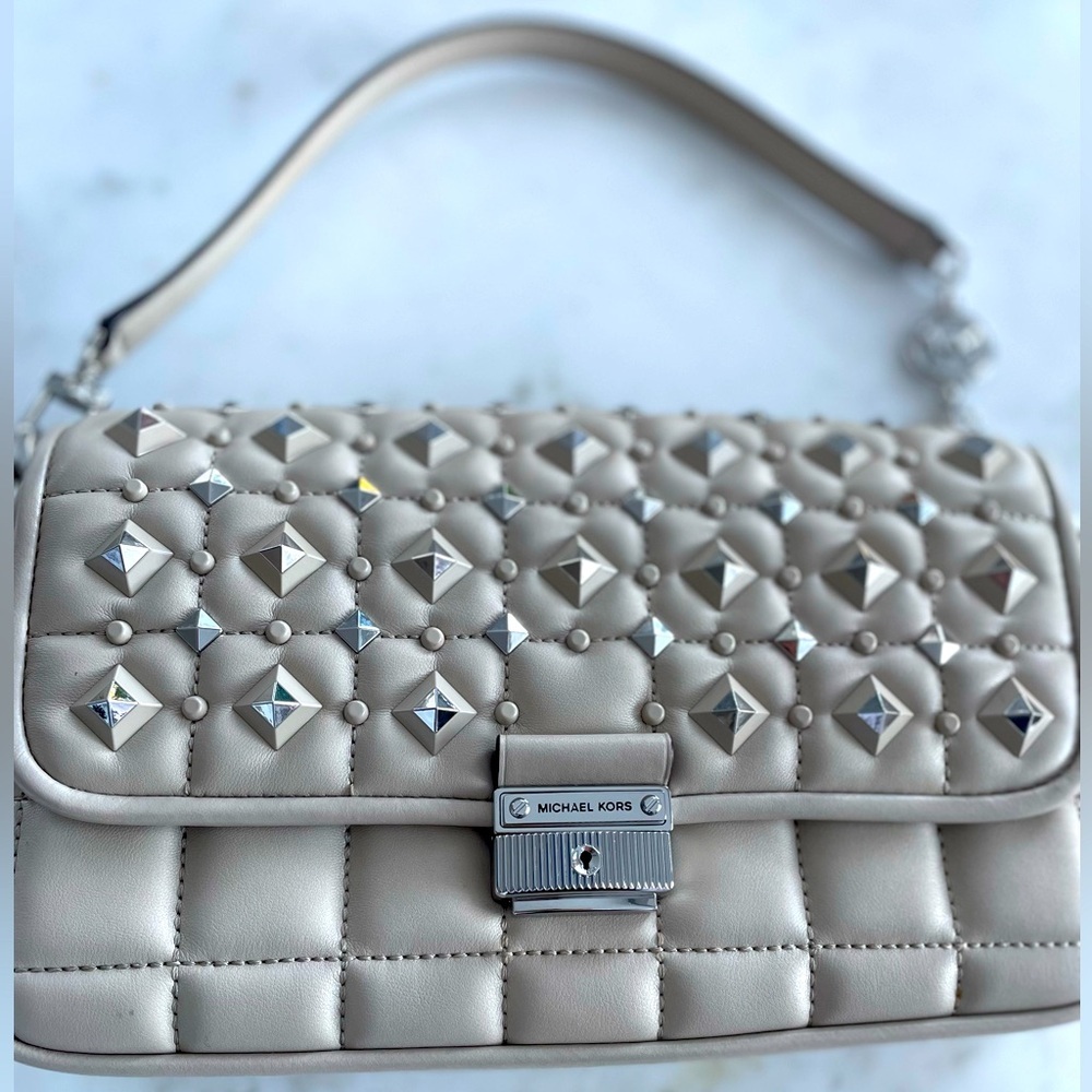 MICHAEL KORS Bradshaw Small Studded Convertible Shoulder Bag